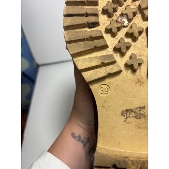 Anthropologie Maeve Harvest Hiker Brown Suede Boot EU 39 US 8.5 Lace Up Combat - Picture 7 of 7